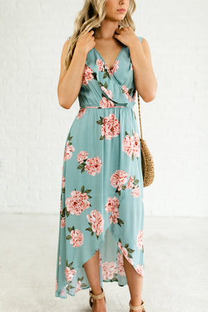 Bloom From Within Light Teal Floral ...